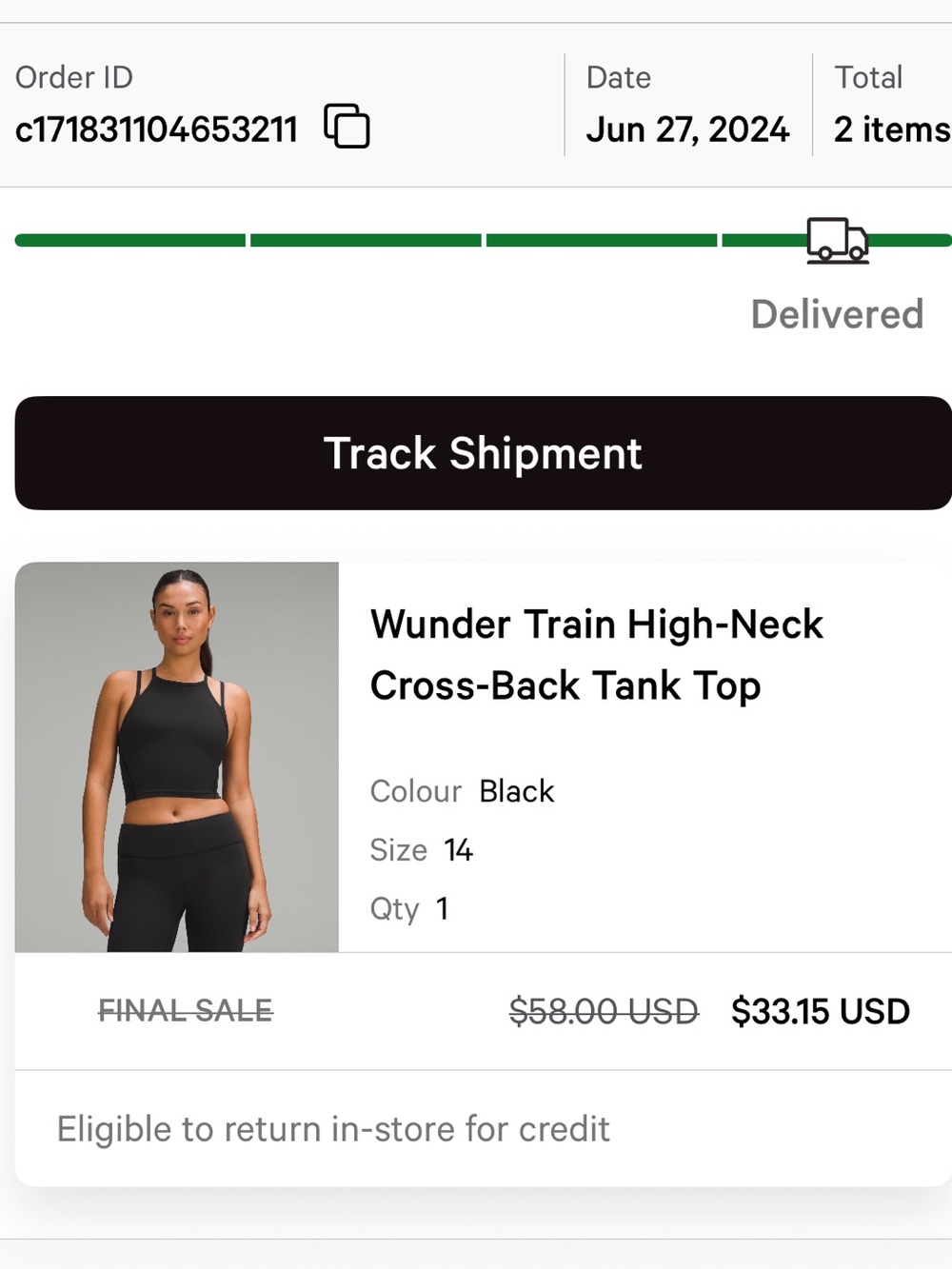 lululemon athletica Wunder train high neck cross back tank top - Picture 4 of 4